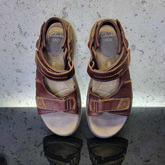 Clarks Men's Raffe Coast Active Sandal, Brown Leather, Size 8 - Picture 4 of 5